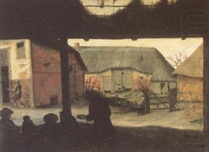 Farmyard with a Beggar (mk05), Cornelis van Dalem